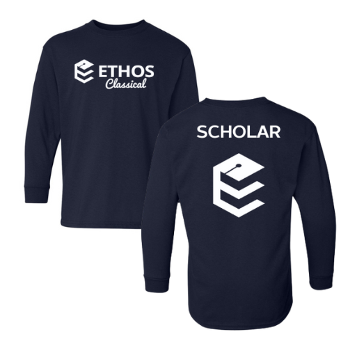 ETHOS SCHOLAR ON THE BACK LONG SLEEVE SHIRT
