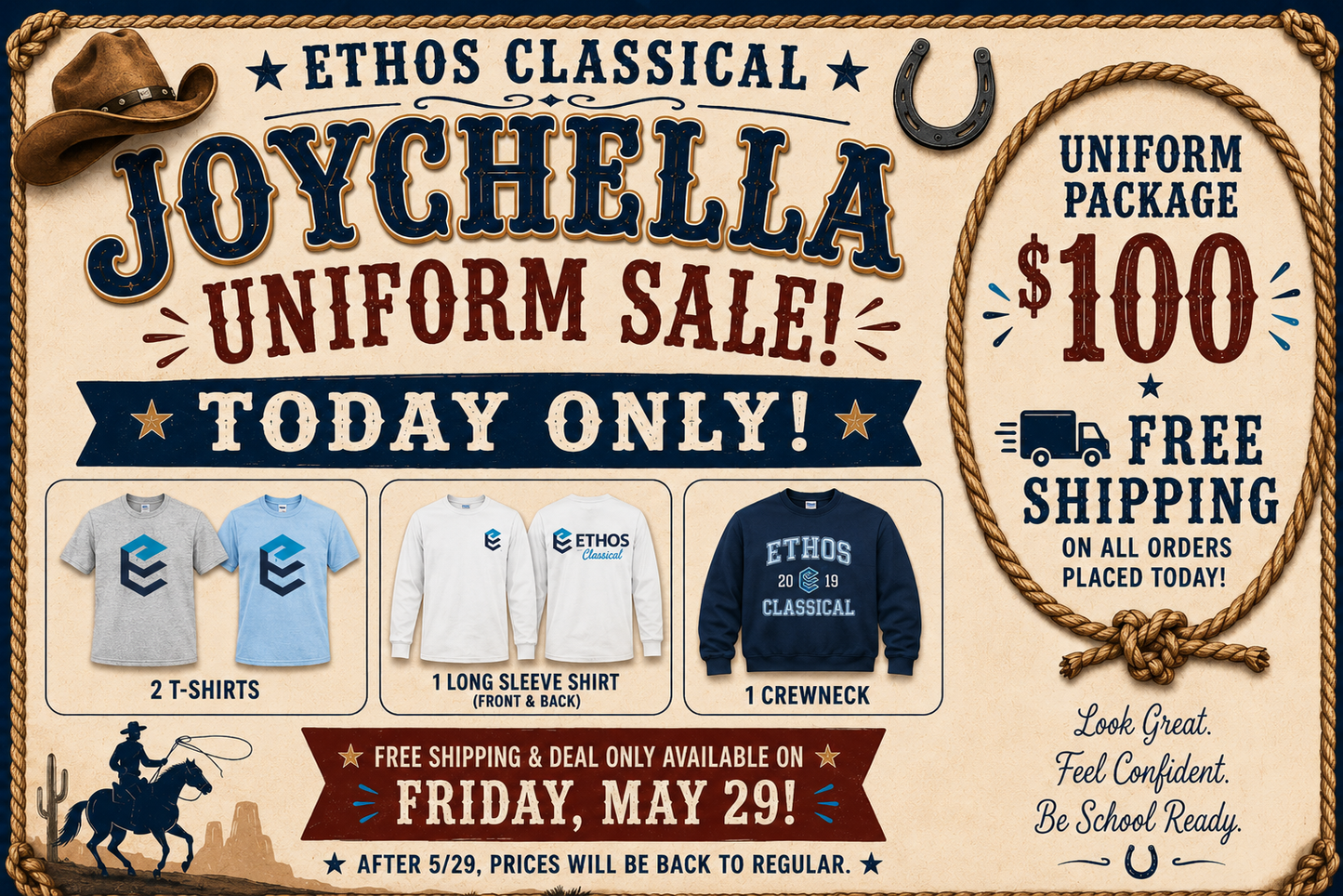 $100 JOYCHELLA SALE + FREE SHIPPING - 4 PIECE UNIFORM PACKAGE *AVAILABLE 5/29 ONLY*